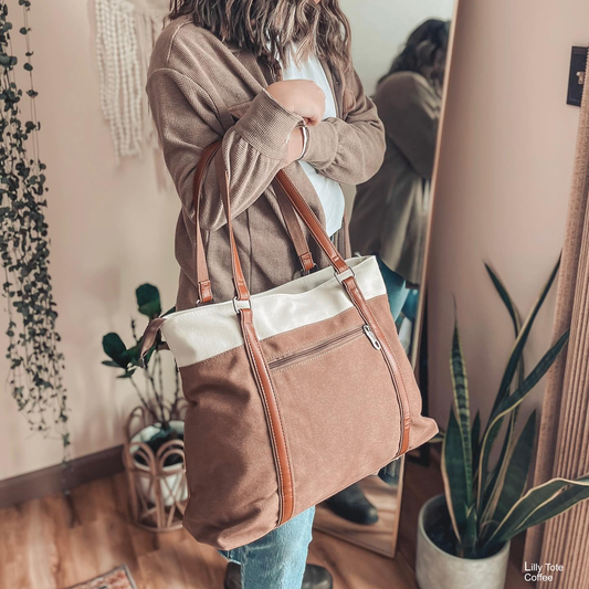 Lilly Canvas Tote: Tan