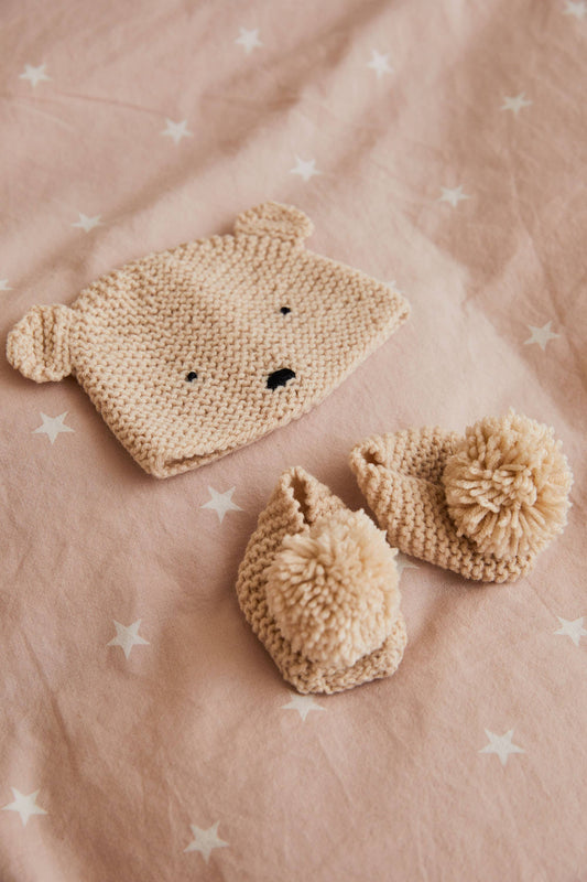 DMC Gift of Stitch Teddy Hat & Booties Knitting Kit